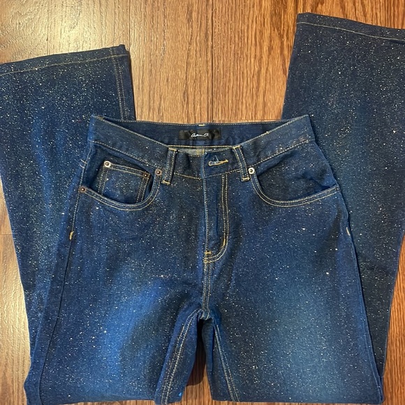 VTG ARDEN B shimmer / sparkle / High rise dark jeans flare / bootcut size 2 - Picture 1 of 15